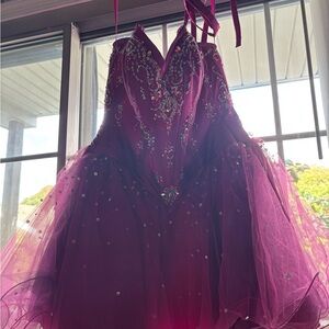 Mori Lee Purple Mini Dress